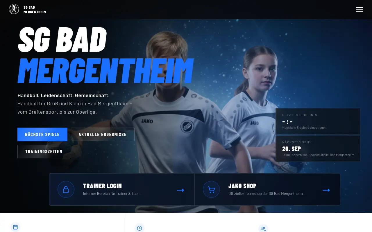 SG Bad Mergentheim in der Desktop-Ansicht